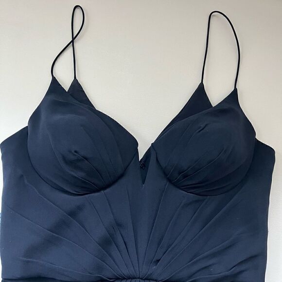 Zimmerman Navy Blue Silk Draped Front Dress Size 1 - Picture 6 of 6